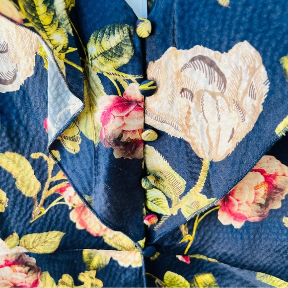 Alice + Olivia Blue Nora Floral Ruffle Silk Peplum Blouse Top Size 4 NWT $265 - Picture 8 of 9